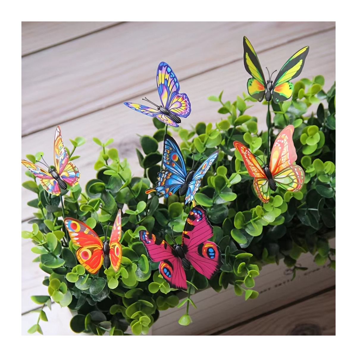 10 bunte Schmetterlingspfähle als 3D-künstliches Schmetterlingsdekor für deine Garten- und Terrassendekoration in zufälligen Mustern - Bild 2