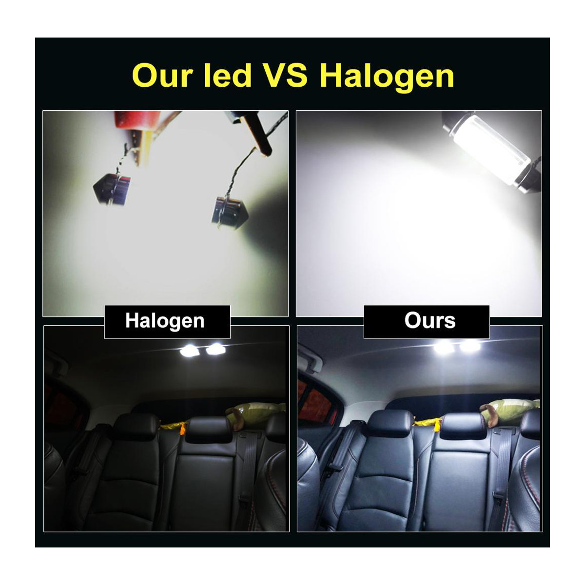 10 Stück C5W C10W LED-COB-Lampen für Auto-Innenraum, Kuppel, Nummernschild und Innenleselicht, 12 V, 6000 K Kaltweiß, Länge: 39 mm - Bild 6