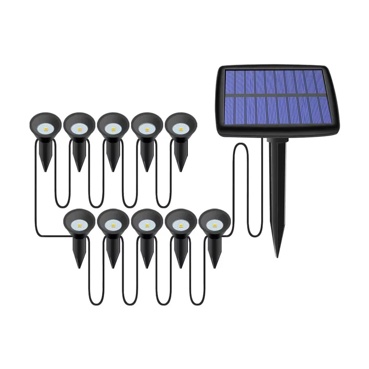 10 Stück Dreamburgh Solar LED Wegeleuchten Schwarz Minimalistisch Wasserdichte Gartenbeleuchtung für Garten und Hof - Bild 4