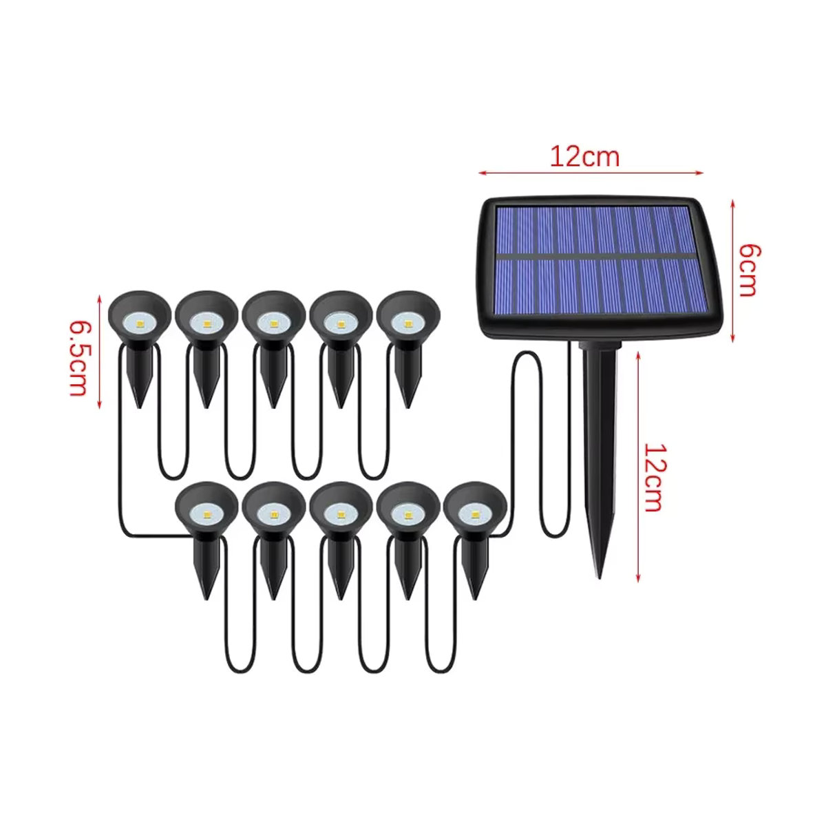 10 Stück Dreamburgh Solar LED Wegeleuchten Schwarz Minimalistisch Wasserdichte Gartenbeleuchtung für Garten und Hof - Bild 6