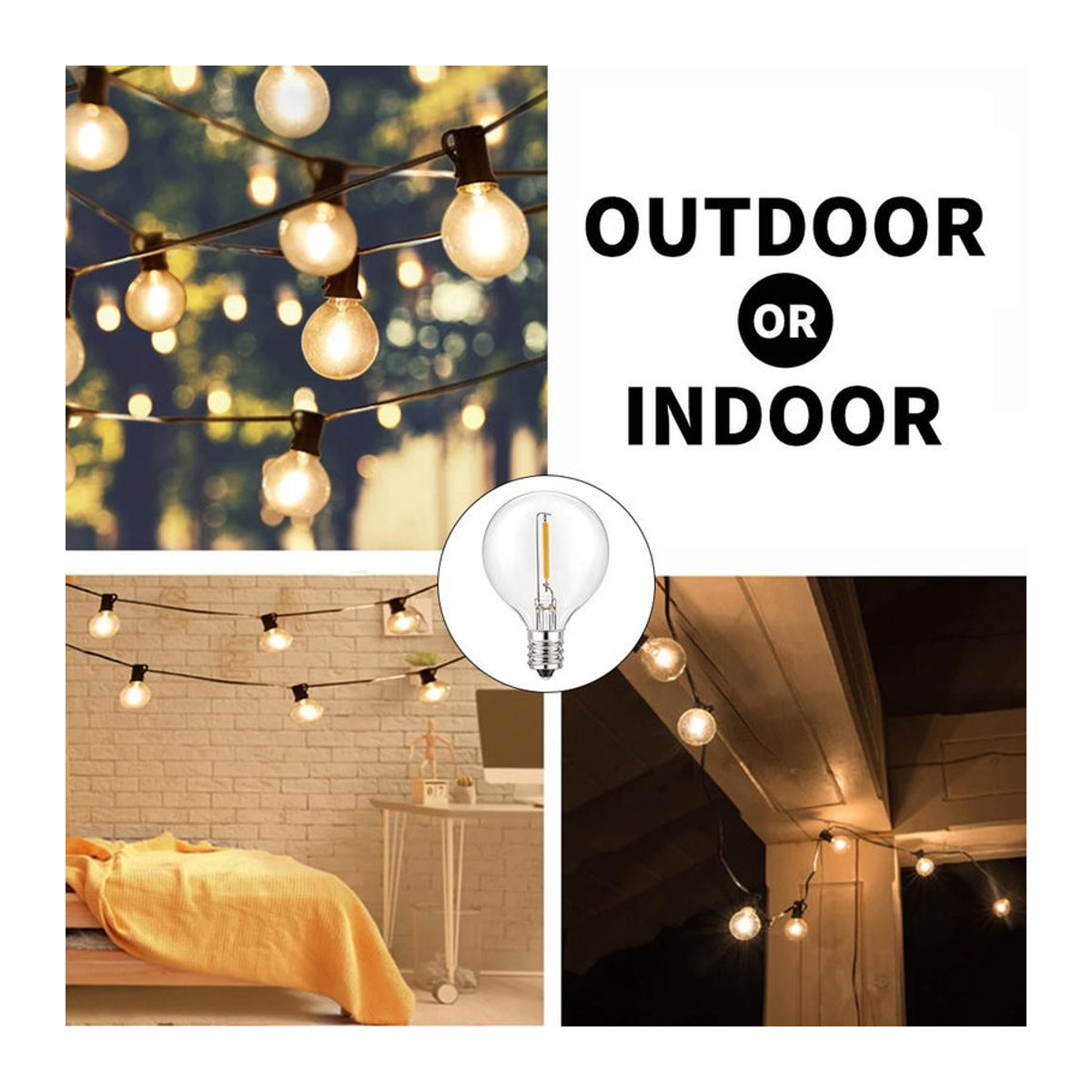 10 Stück HuaJin Lighting LED Ersatz-Glühbirnen G40 E12 Warmweiß für Lichterketten Innen und Außen - Bild 2
