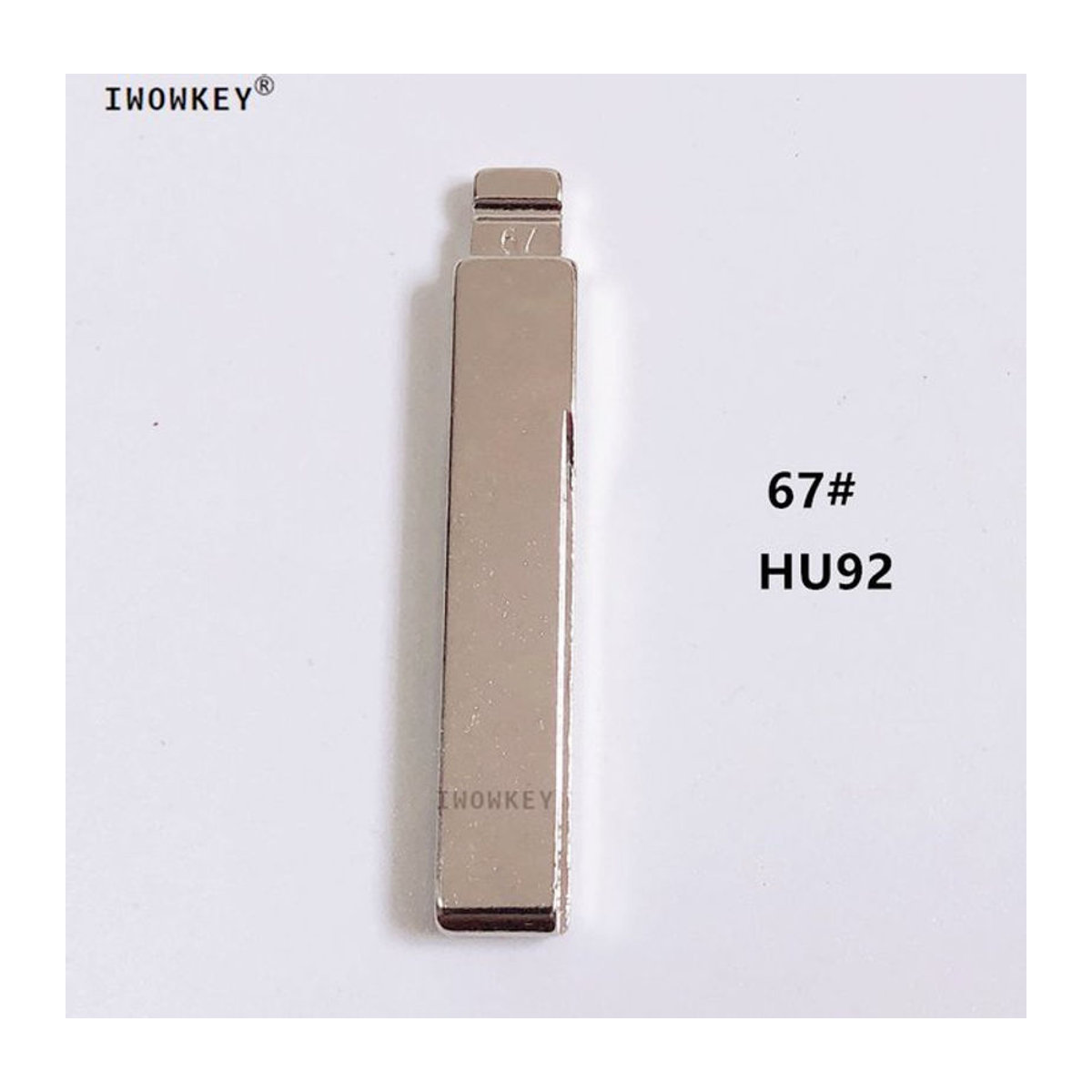 10 Stück IWOWKEY Flip-Metall-Schlüsselrohlinge Typ 67 HU92 für Keydiy Universal Auto Fernbedienungen in Silber - Bild 1