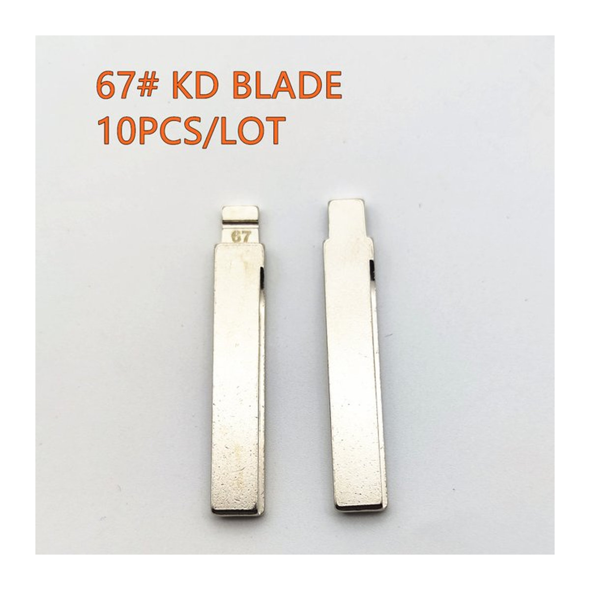 10 Stück KD Keydiy Flip-Schlüsselklingen aus Metall Typ 67 # HU92 in Silber als Universal Auto Schlüsselrohling - Bild 1
