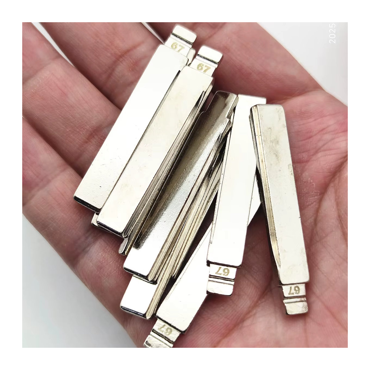 10 Stück KD Keydiy Flip-Schlüsselklingen aus Metall Typ 67 # HU92 in Silber als Universal Auto Schlüsselrohling - Bild 2