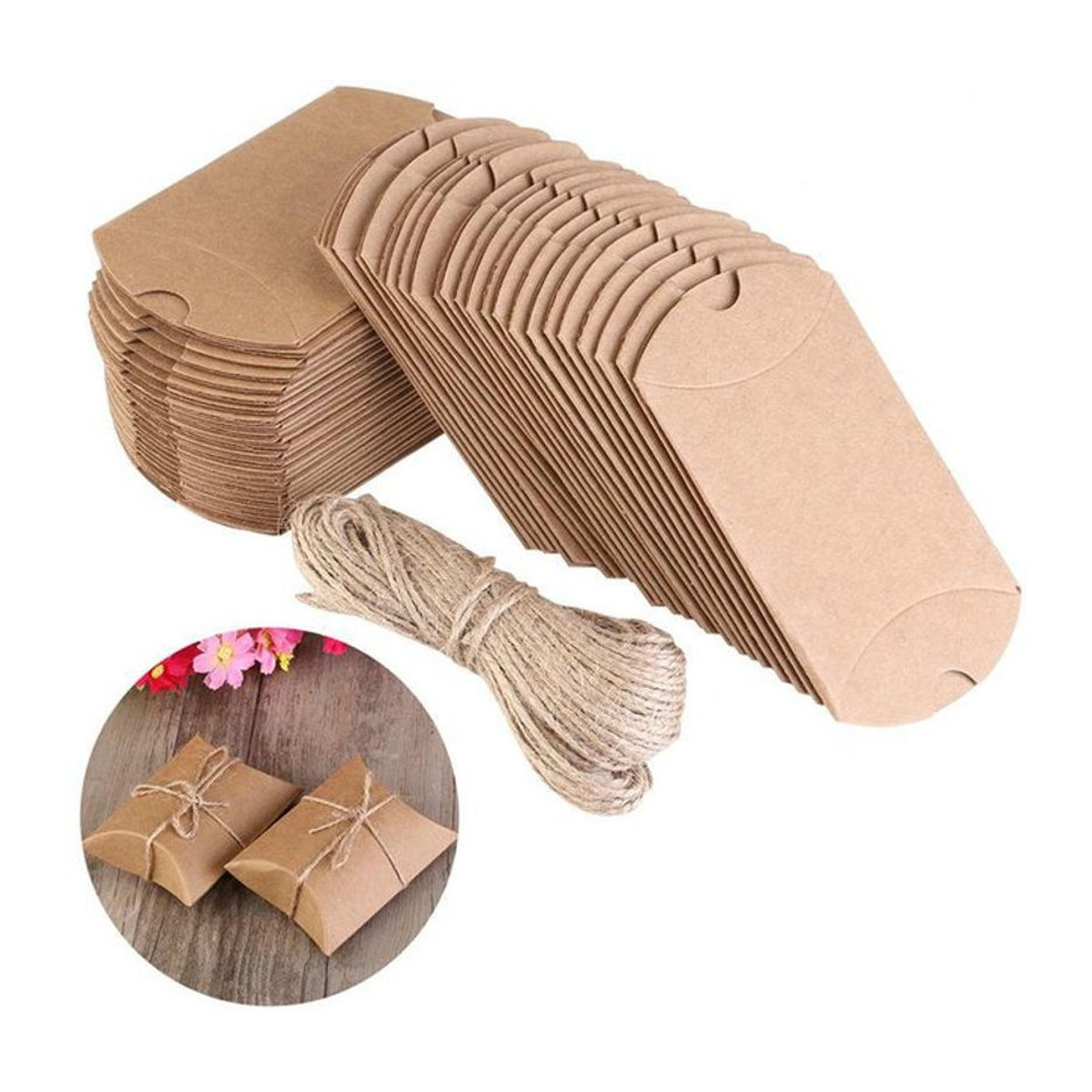 10 Stück Kraft-Vintage-Boxen von Sport Market in Braun aus Papier für Hochzeit, Geburtstag und Valentinstag - Bild 1