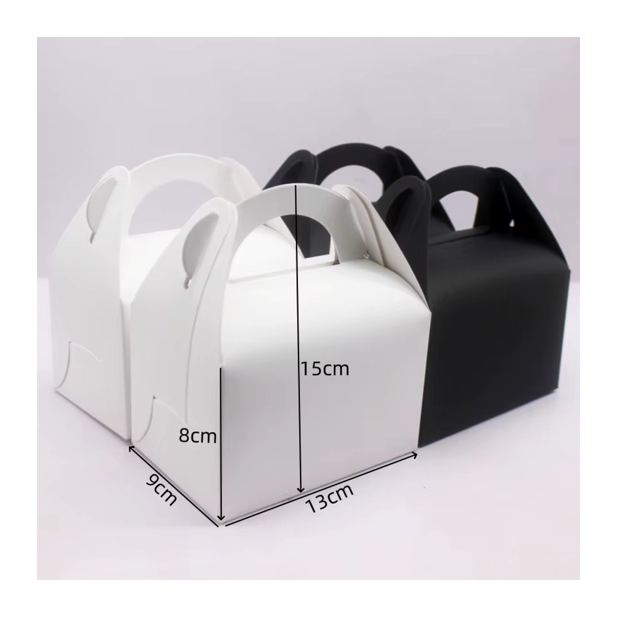 10 Stück leere Papier Geschenkboxen in Schwarz-Weiß für Hochzeiten und Süßigkeiten mit geometrischem Design - Bild 2