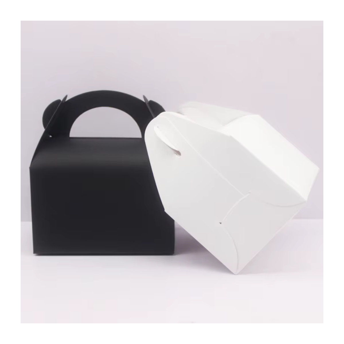 10 Stück leere Papier Geschenkboxen in Schwarz-Weiß für Hochzeiten und Süßigkeiten mit geometrischem Design - Bild 3