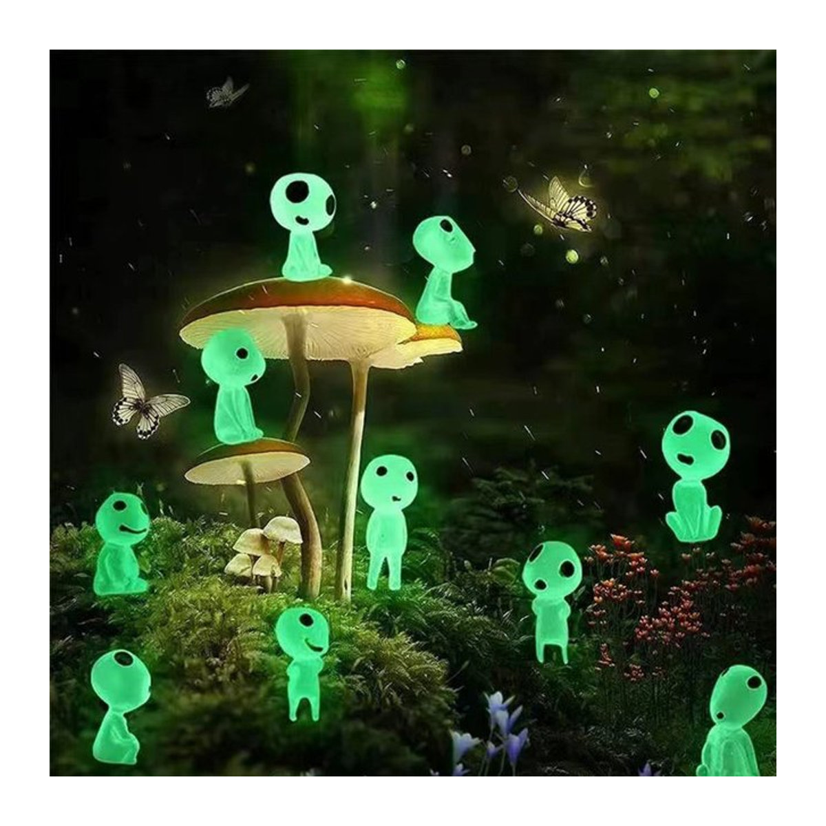 10 Stück Leuchtende Baum Geister als Halloween Miniatur Figuren für deine Garten Dekoration und Micro Landschaft Gestaltung - Bild 1