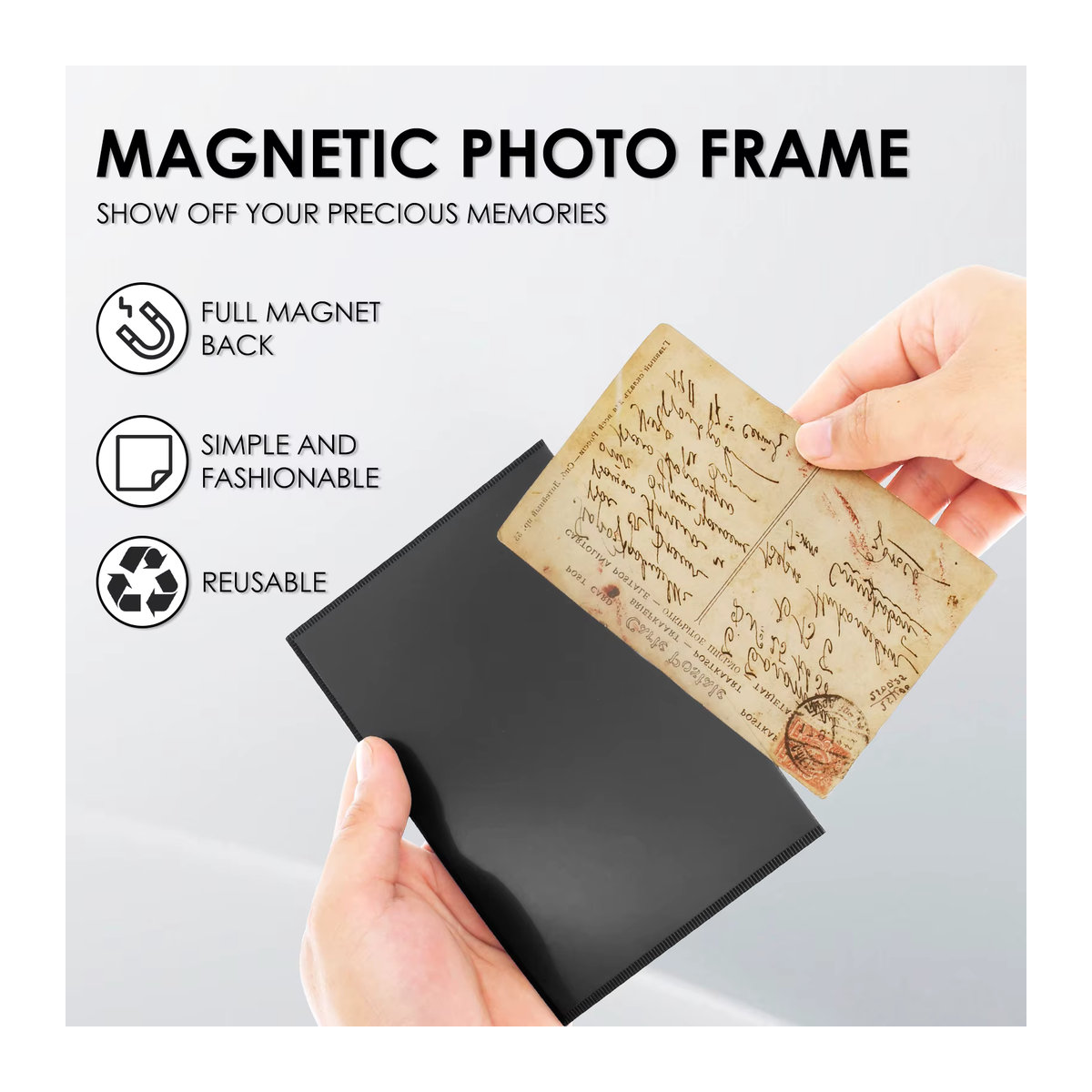 10 Stück magnetische Bilderrahmen aus transparentem PVC für den Kühlschrank, wiederverwendbare Fotomagnete im Format 10,16 x 15,24 cm - Bild 2
