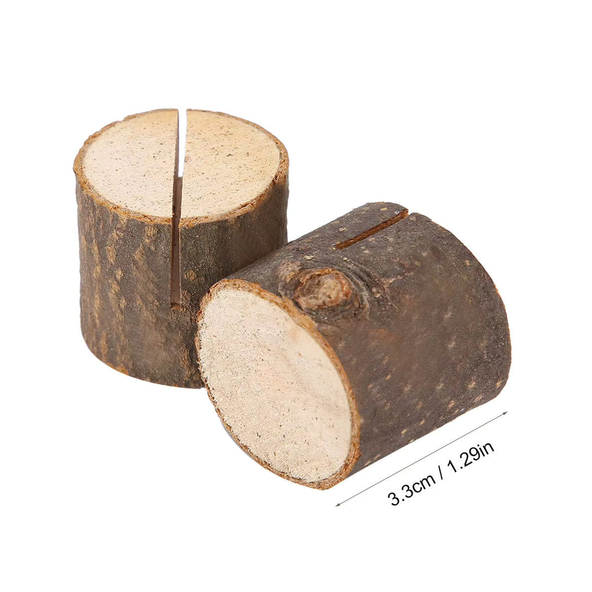 10 Stück Qiilu Tischkartenhalter aus Holz in Braun für Hochzeiten im rustikalen Design - Bild 6