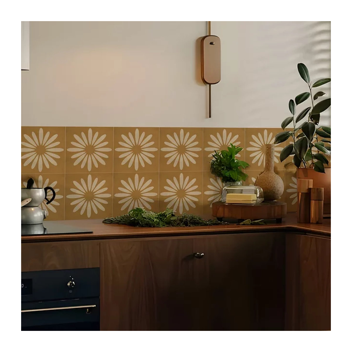 10 Stück Sonnenblumen Wandaufkleber aus PVC in Gelb für Küche und Badezimmer, Fliesen-Dekor zum Aufkleben, B/H: 20 x 20 cm - Bild 1