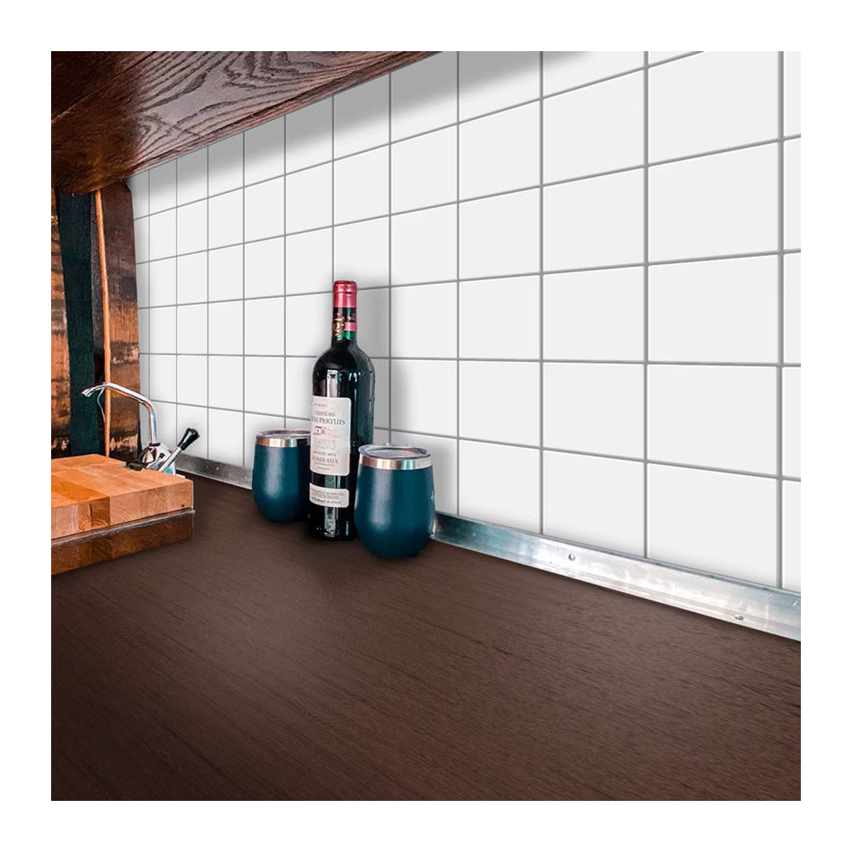 10 Stück Vividtiles 3D-Fliesenaufkleber in Weiß, quadratisch und wasserdicht für Küche und Badezimmer - Bild 2