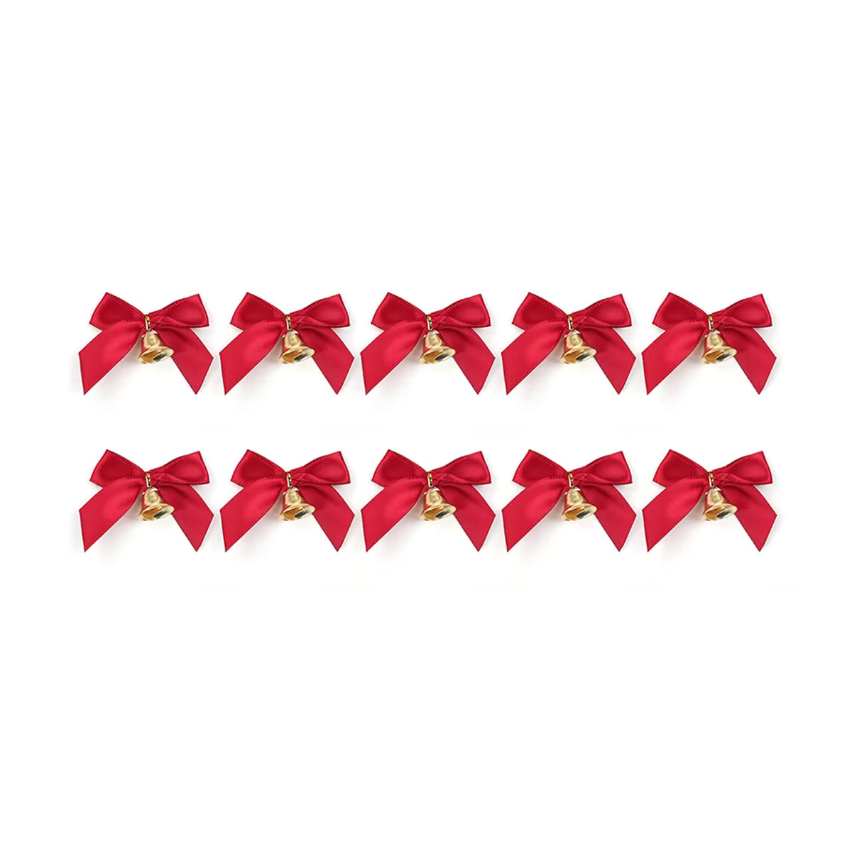 10 Stück Weihnachtsfliegen in Rot mit kleinen Glocken für deine Weihnachtsbaumdekoration und DIY-Bastelprojekte - Bild 3