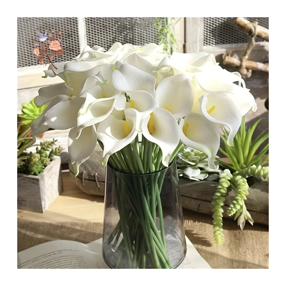 10 Stück weiße künstliche Calla-Lilien von YN HI FLOWER für Hochzeitsstrauß und Tischdekoration - Bild 2