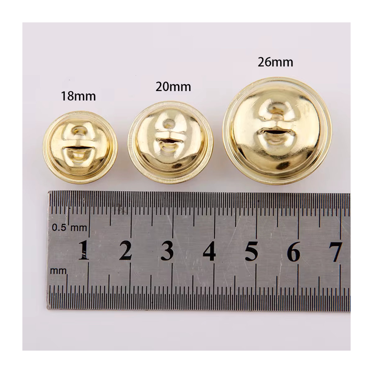10 Stück Ywbeads Jingle Bells Gold aus Metall als Weihnachtsbaum Anhänger und DIY Bastelzubehör in den Größen 18 mm, 20 mm und 26 mm - Bild 4