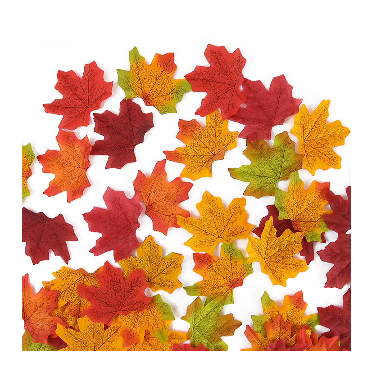 100 Stück künstliche Ahornblätter aus Textil von CYZIWEIN in mehrfarbigen Herbsttönen für Dekoration, Scrapbooking und Hochzeiten - Bild 2