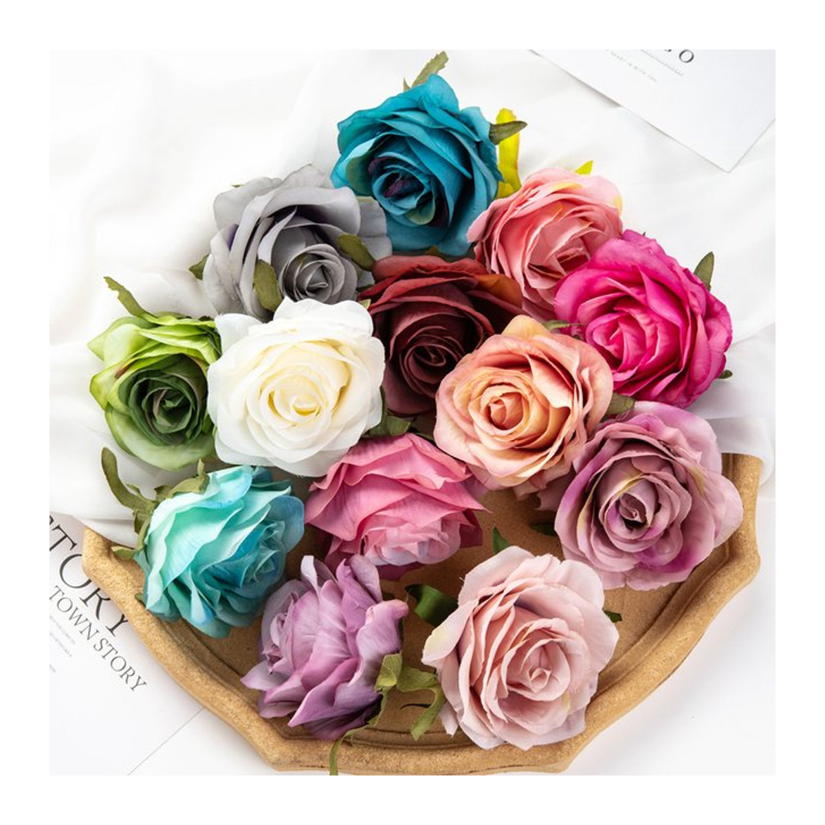 100 Stück künstliche Rosen von ZQCY in Rosa und Mehrfarbig als Einzelstiele für Hochzeit, Garten und Dekoration - Bild 1
