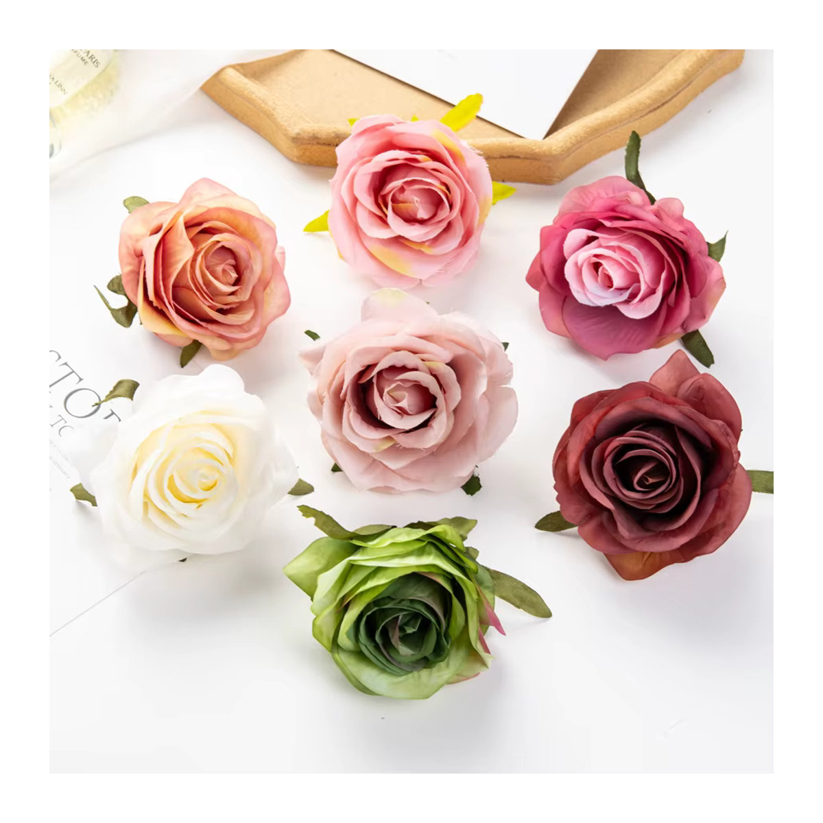 100 Stück künstliche Rosen von ZQCY in Rosa und Mehrfarbig als Einzelstiele für Hochzeit, Garten und Dekoration - Bild 3