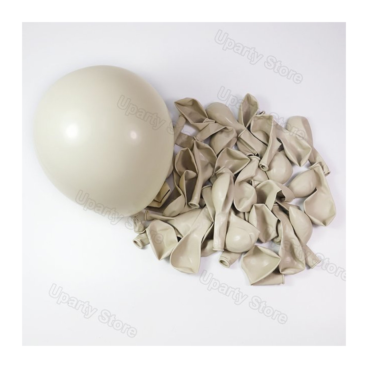 100 Stück Latex Ballons in Sandweiß im Vintage-Look für Geburtstag, Hochzeit oder Baby Shower - Bild 1