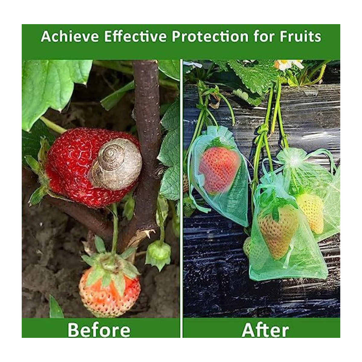 100 Stück Obstschutzbeutel zur Schädlingsbekämpfung und als Anti-Vogel-Gartennetz für Erdbeeren, Trauben, Pflanzen und Gemüse - Bild 1