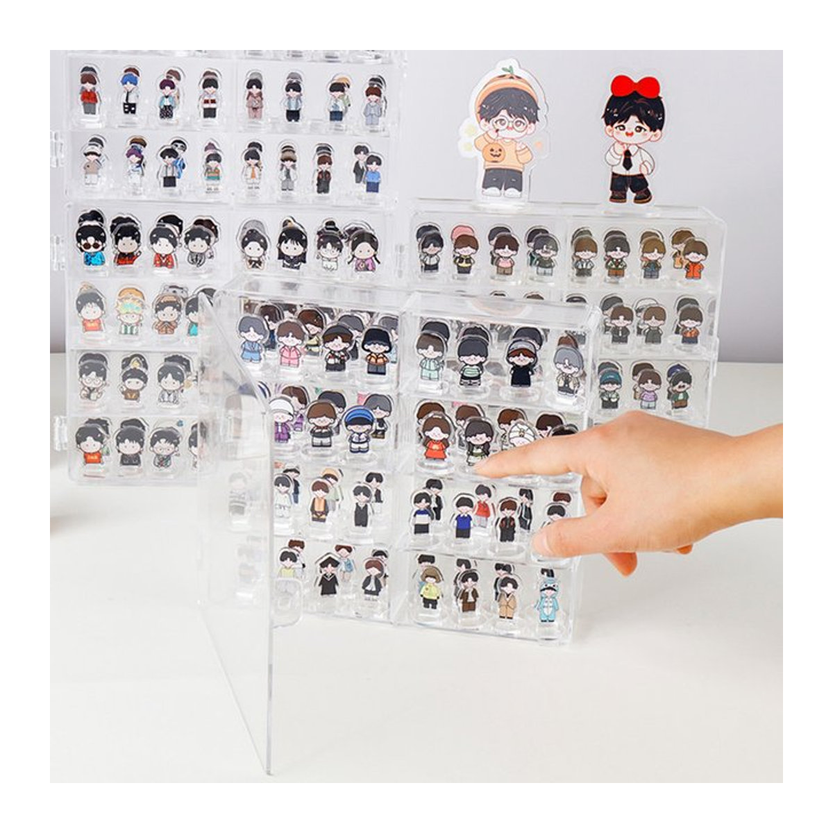 100 Stück transparente Figuren-Display-Boxen aus Kunststoff zur Sortierung und Dekoration von Miniaturfiguren - Bild 1