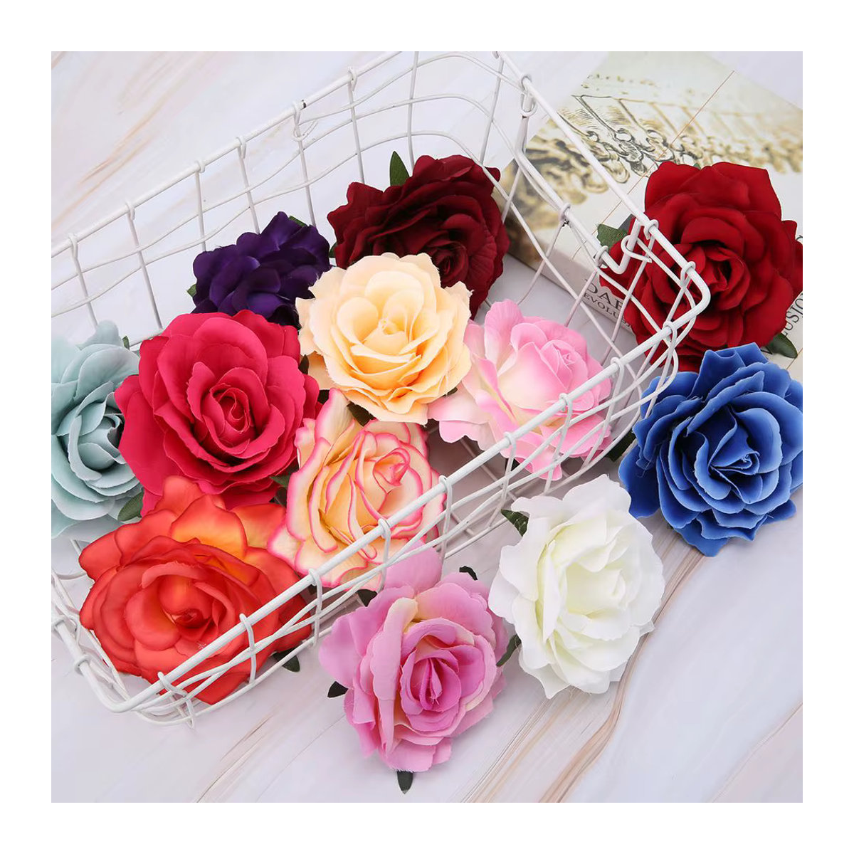 100 Stück TTCY Seidenrosen Köpfe künstliche Blumen mehrfarbig für DIY Dekoration Hochzeit und Weihnachten - Bild 2