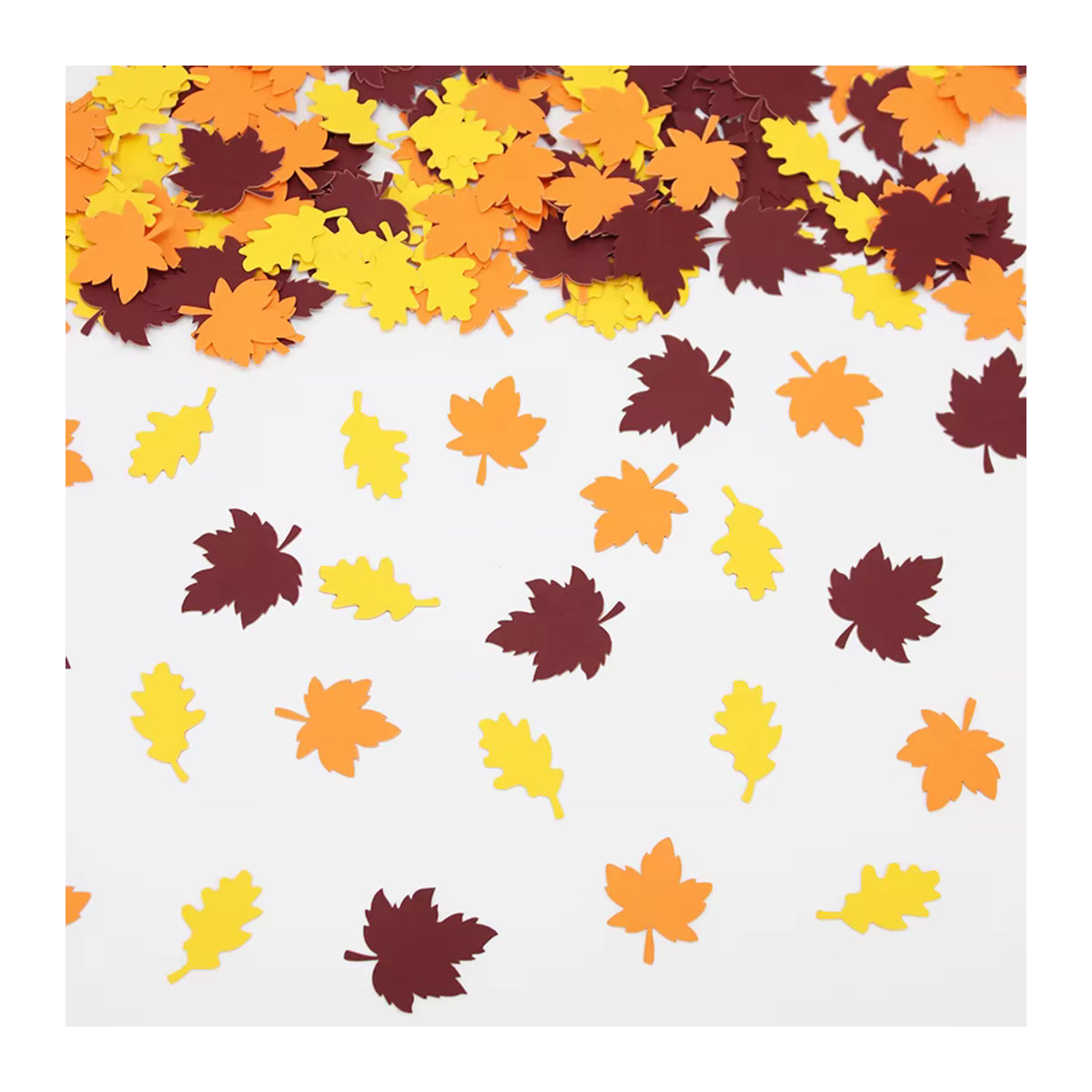 100 Stück VRISE Herbst Ahornblatt Konfetti aus Papier in Mehrfarbig für Thanksgiving, Hochzeit und Geburtstag als Desktop-Dekoration - Bild 3