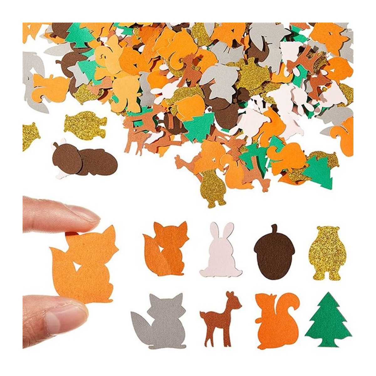100 Stück VRISE Tierkonfetti aus Papier in Mehrfarbig für Safari Dschungel und Zoo Geburtstag Party Dekoration - Bild 1