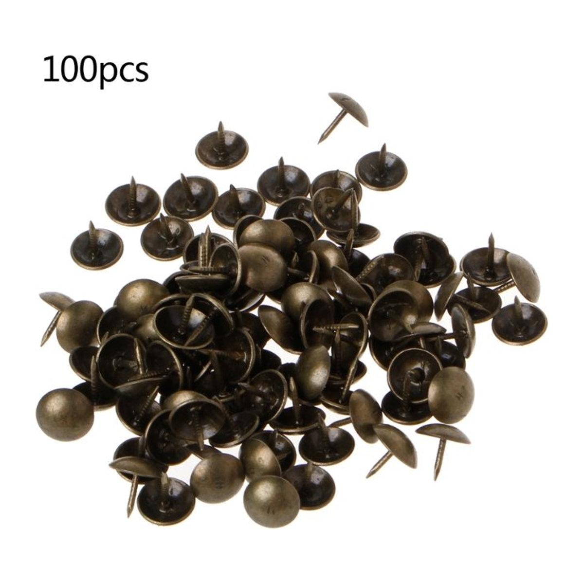 100 Stück ZENHOSIT Polsternägel aus Messing in Gold, runde Dekornägel im Vintage-Stil für Möbel und Boxen - Bild 1
