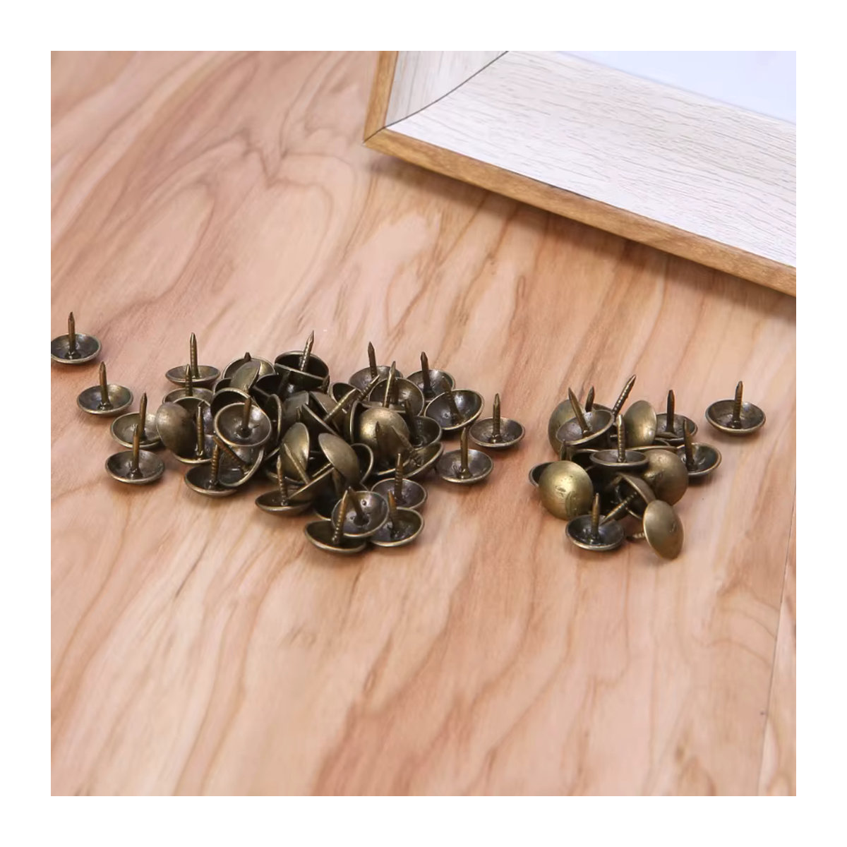 100 Stück ZENHOSIT Polsternägel aus Messing in Gold, runde Dekornägel im Vintage-Stil für Möbel und Boxen - Bild 3