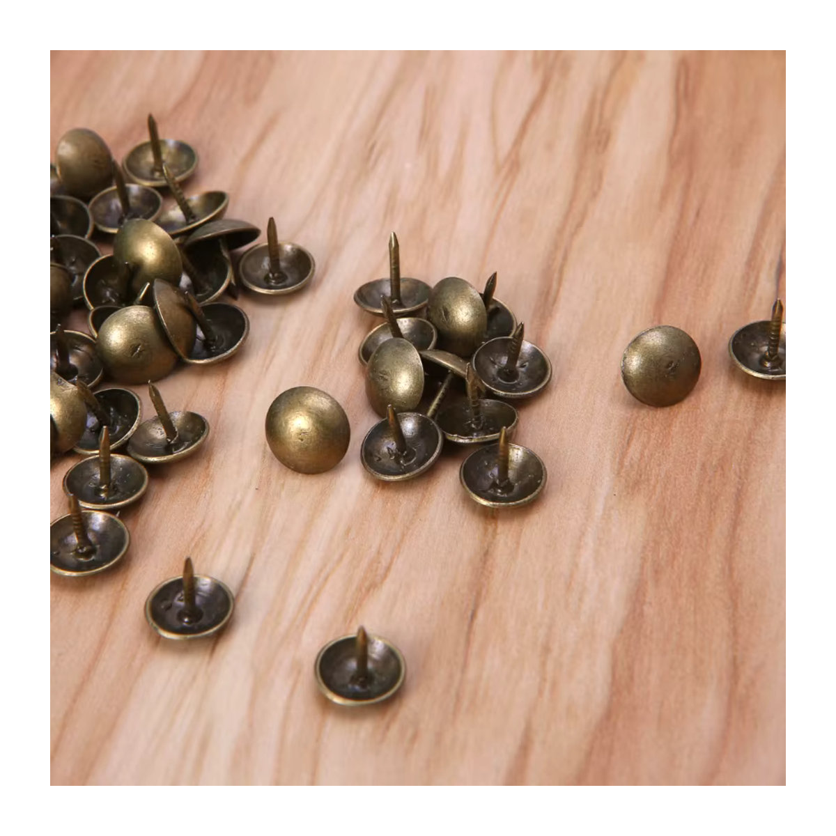100 Stück ZENHOSIT Polsternägel aus Messing in Gold, runde Dekornägel im Vintage-Stil für Möbel und Boxen - Bild 4