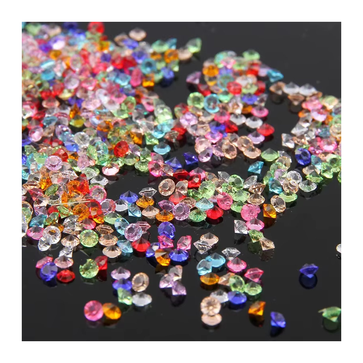1000 Teile Acryl Kristalle rund in Blau und Lila zur Dekoration für Hochzeiten und Bastelarbeiten mit 4,5 mm Durchmesser - Bild 2