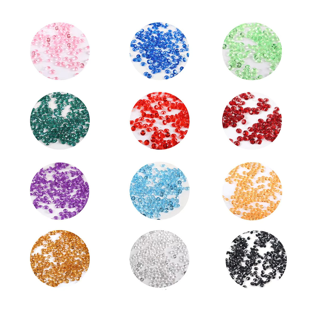 1000 Teile Acryl Kristalle rund in Blau und Lila zur Dekoration für Hochzeiten und Bastelarbeiten mit 4,5 mm Durchmesser - Bild 3
