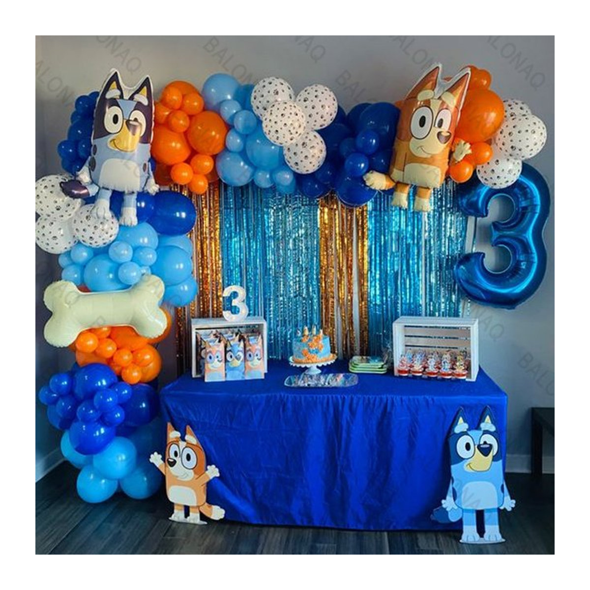 105 Stück Bluey Bingo Folienballon Set Mehrfarbig für Kindergeburtstage und Babypartys - Bild 1