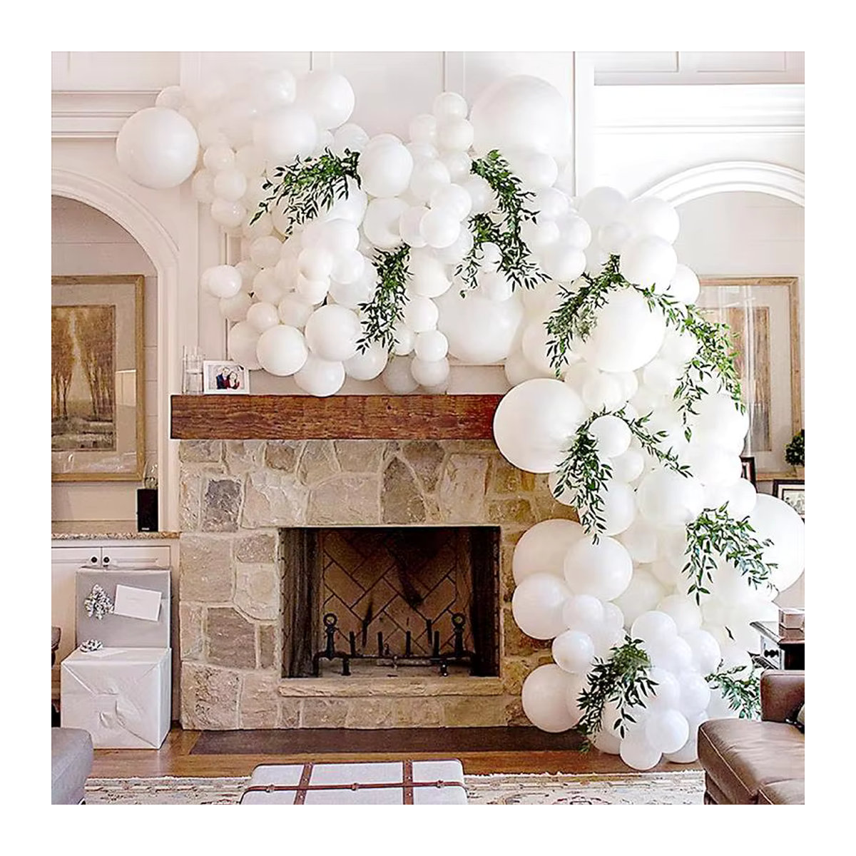 108-teiliges Set weiße Latex Ballon Girlande für Hochzeiten, Geburtstage und Feiern inklusive Klebepunkten - Bild 3
