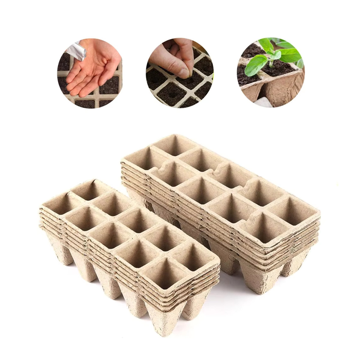 10er Set Biologisch abbaubare Torftöpfe für Samen und Sämlinge zur Gartenarbeit Indoor und Outdoor - Bild 5