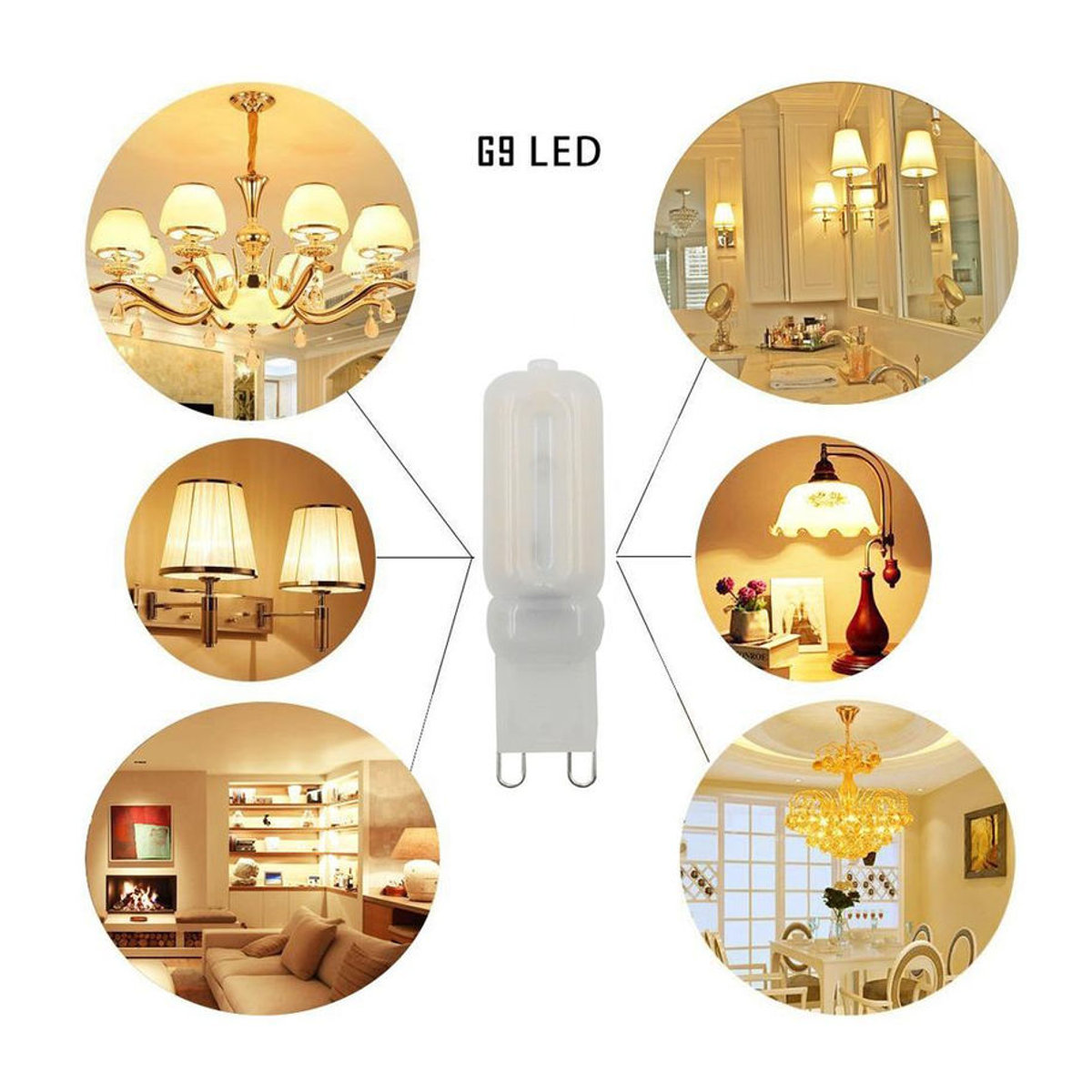 10er Set Foroureyes Lighting LED G9 Lampen 220V SMD2835 Milchweiß Kaltweiß als Ersatz für 30W Halogenlampen - Bild 2