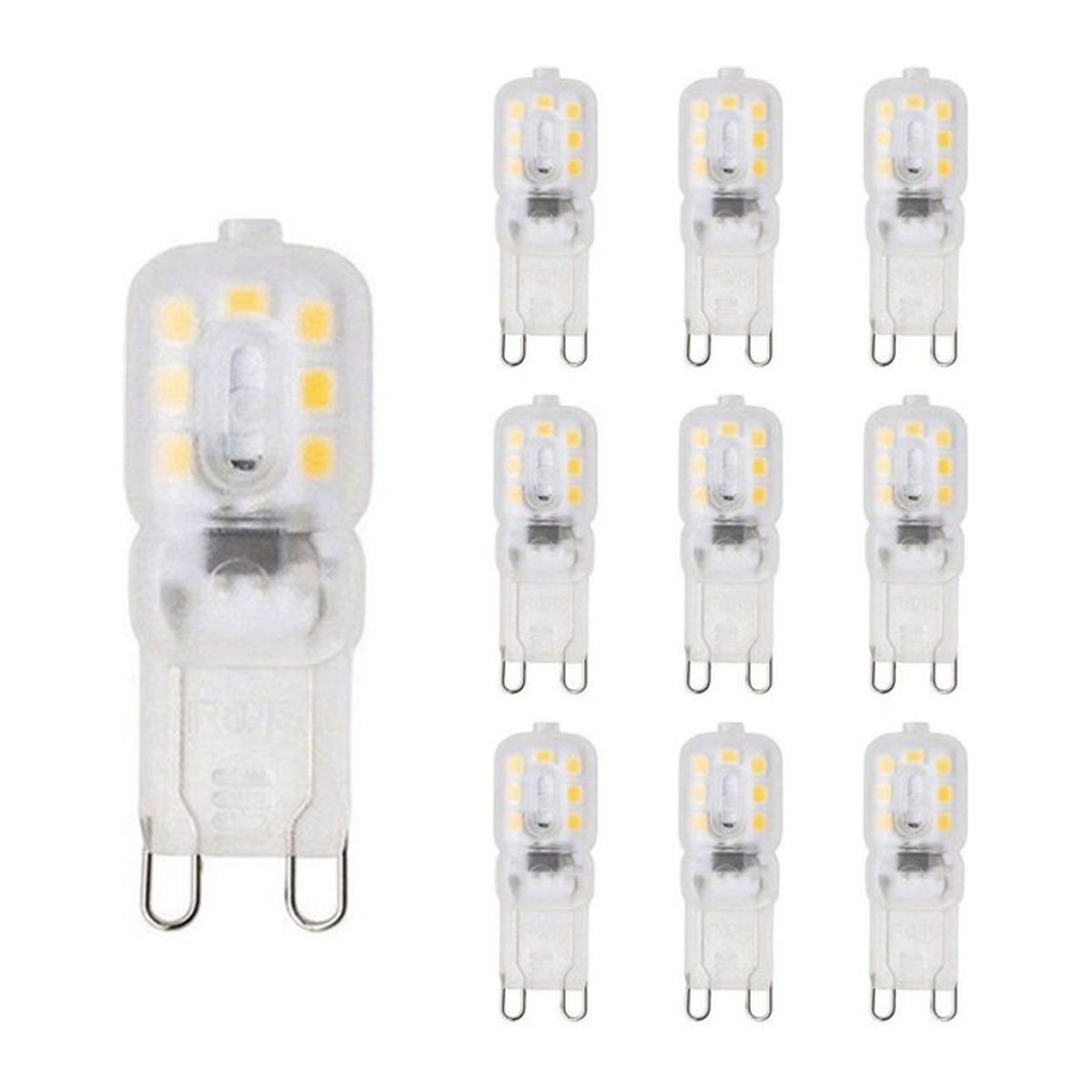10er Set Foroureyes Lighting LED G9 Lampen Warmweiß 3W 5W SMD2835 Transparent für Kristallkronleuchter und Glühbirnen Ersatz - Bild 1