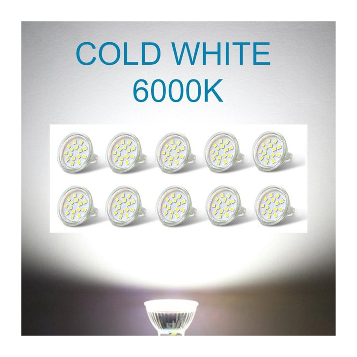 10er Set Foroureyes Lighting LED Mini Scheinwerfer GU4 MR11 AC12V 3 W mit 120 Grad Abstrahlwinkel in kühle weißer Farbe - Bild 1