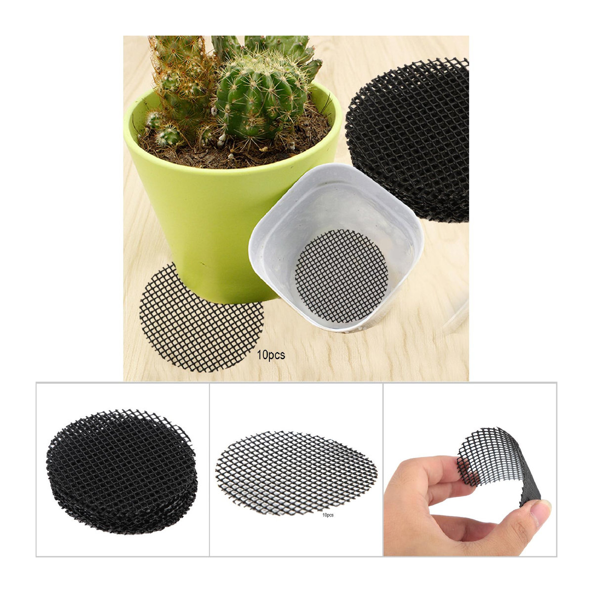 10er Set Gartenarbeit Mesh-Matten für Blumentöpfe mit Lochstruktur, Durchmesser: 8 cm - Bild 5