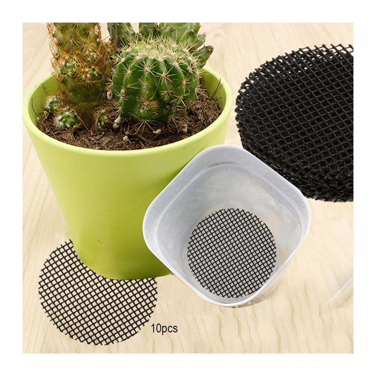 10er Set Gartenarbeit Mesh-Matten für Blumentöpfe mit Lochstruktur, Durchmesser: 8 cm - Bild 6
