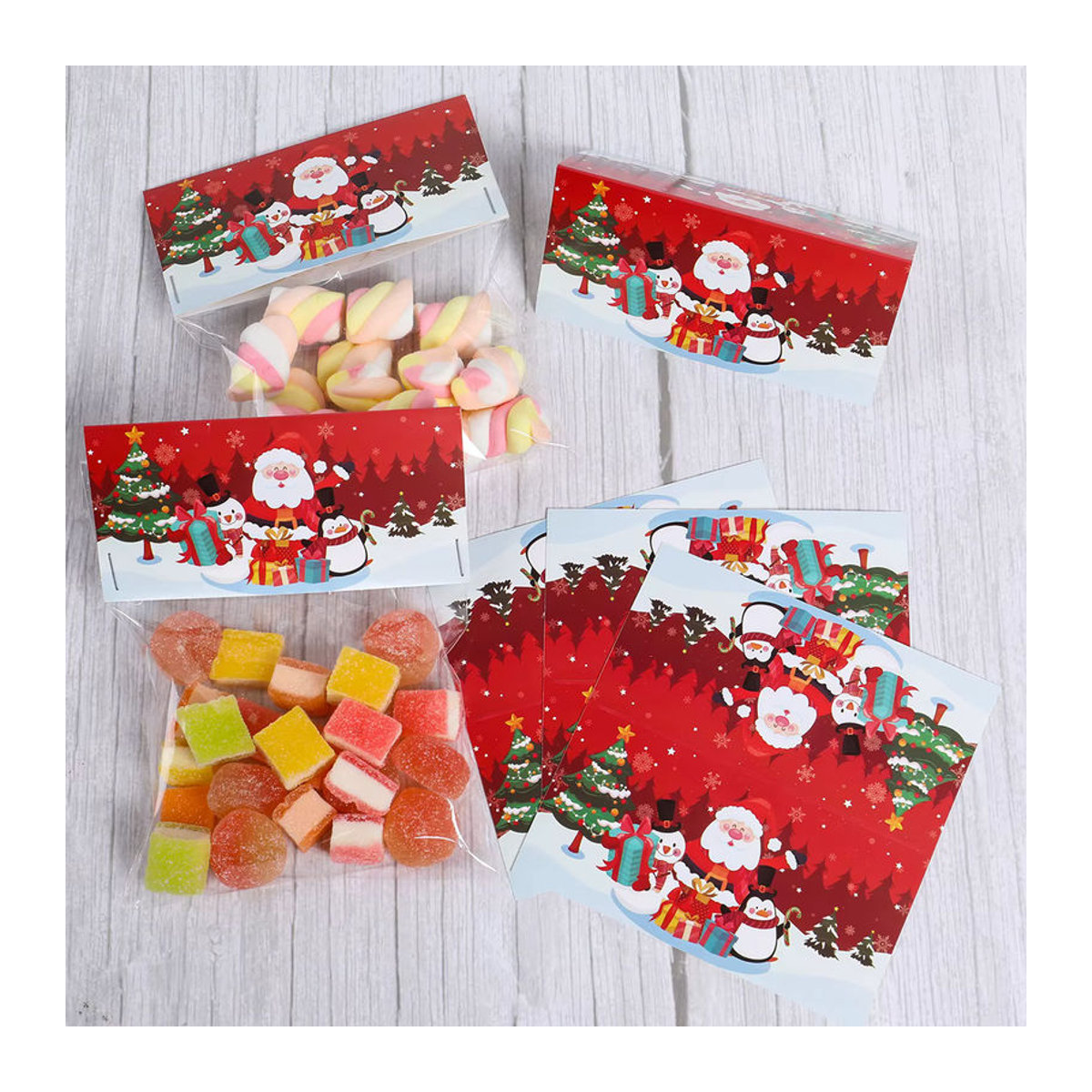10er Set Huiran Weihnachts Dekorationen als Beutel-Topper aus Kunststoff, mehrfarbig, rechteckig - Bild 4