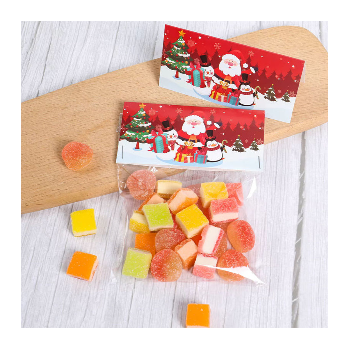 10er Set Huiran Weihnachts Dekorationen als Beutel-Topper aus Kunststoff, mehrfarbig, rechteckig - Bild 5