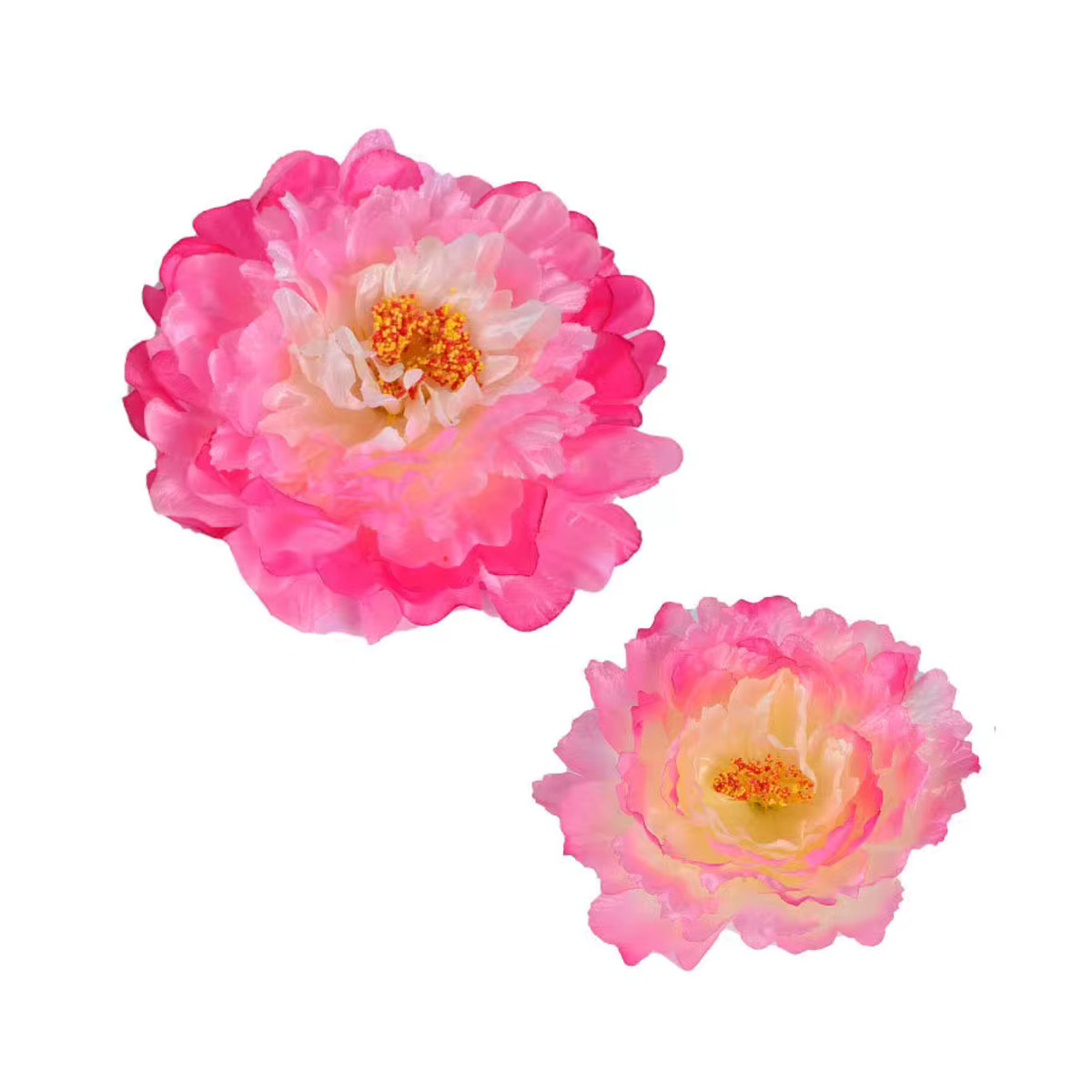 10er Set künstliche Pfingstrosen aus Seide in Pink und Mehrfarbig, 18 cm große Blütenköpfe für Hochzeitsdeko, Kränze und Bastelarbeiten von youyouhuan - Bild 2