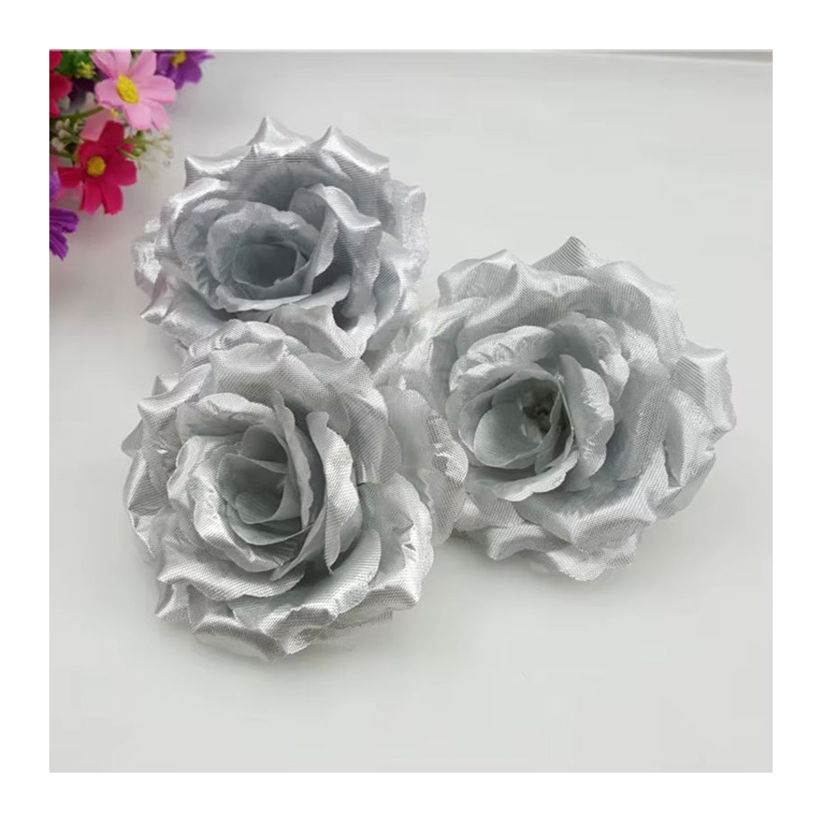 10er Set künstliche Rosen aus Textil von merylover in 20 Farben, dekorative Seidenblumen für Hochzeit und Party, Höhe: 10 cm - Bild 3