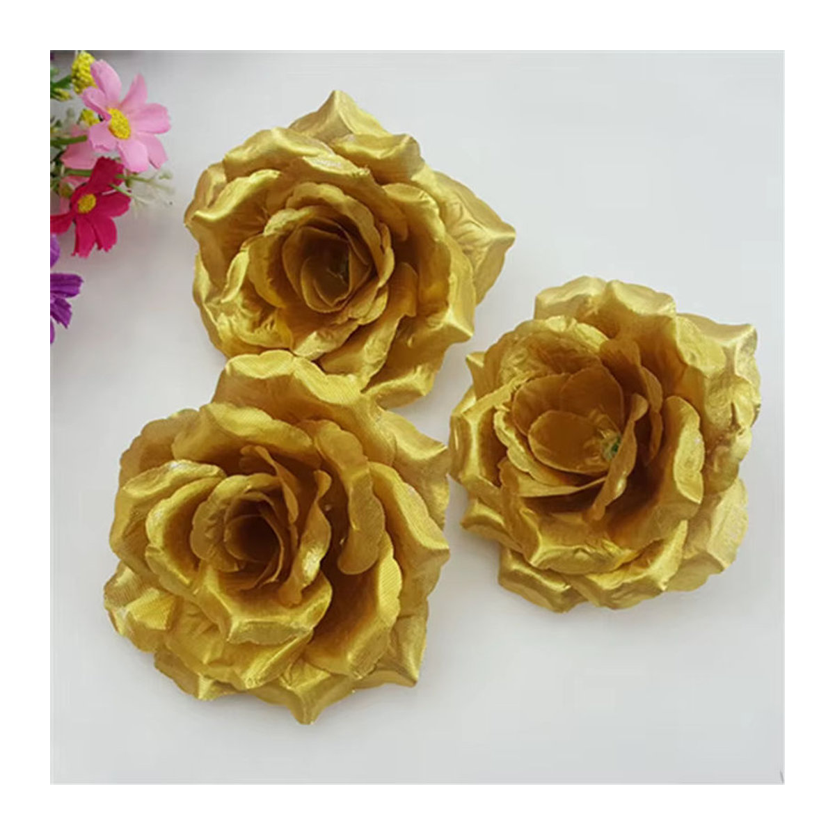 10er Set künstliche Rosen aus Textil von merylover in 20 Farben, dekorative Seidenblumen für Hochzeit und Party, Höhe: 10 cm - Bild 4