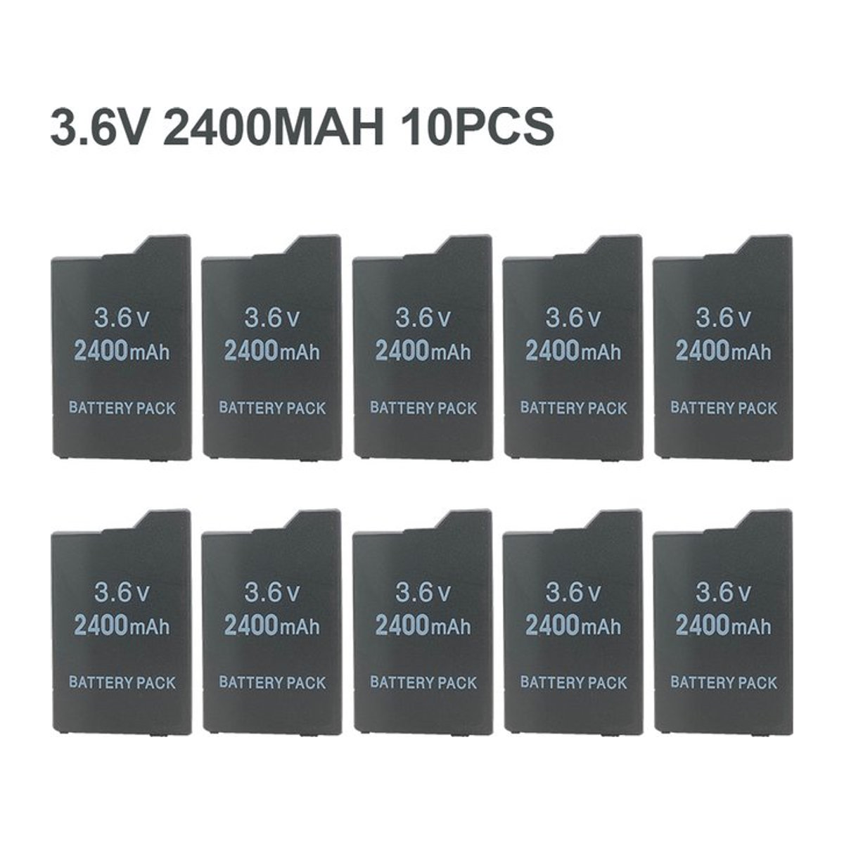 10er Set Li-Ion Akku 3,6 V 2400mAh für Sony PSP 2000 3000 PSP-S110 PlayStation Gamepad in Schwarz - Bild 1