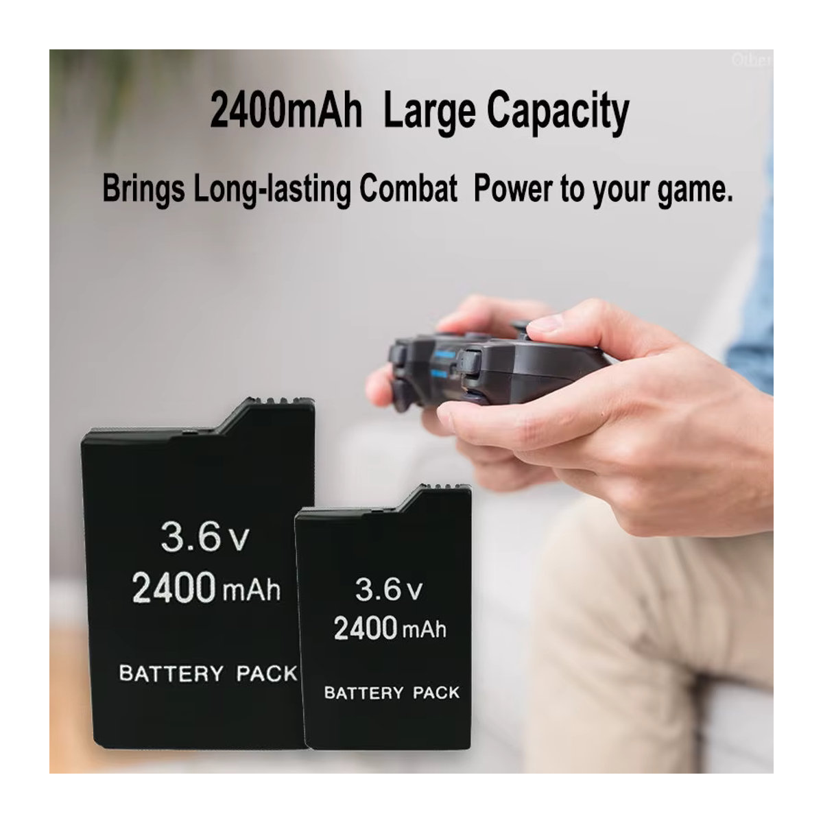 10er Set Li-Ion Akku 3,6 V 2400mAh für Sony PSP 2000 3000 PSP-S110 PlayStation Gamepad in Schwarz - Bild 2