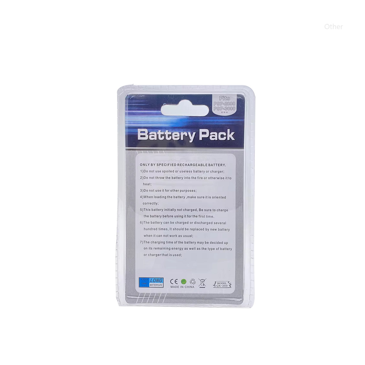 10er Set Li-Ion Akku 3,6 V 2400mAh für Sony PSP 2000 3000 PSP-S110 PlayStation Gamepad in Schwarz - Bild 3