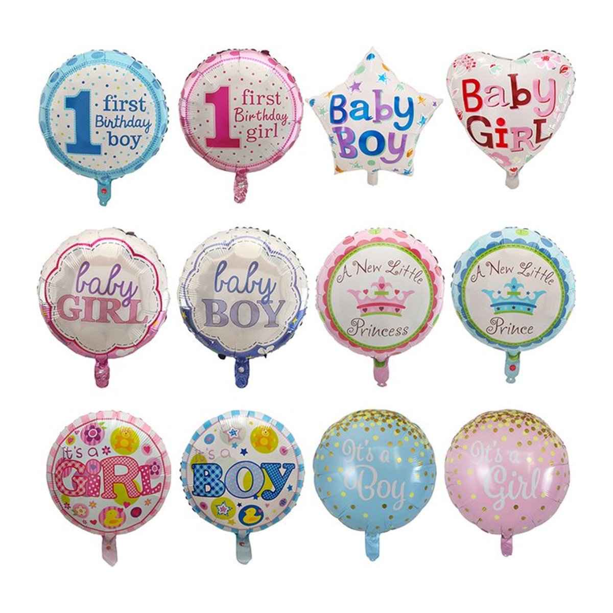 10er Set LQVYI Baby Shower Folienballons mit Aufschrift OH BABY, 45,72 cm, mehrfarbig, rund für Geburtstags- und Babyparty-Dekoration - Bild 1
